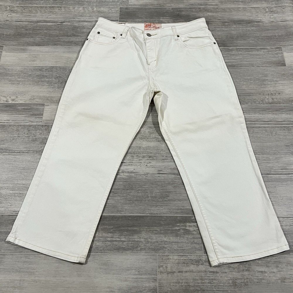 VTG Y2K LEVIS Stretch White Jeans Capri Women's Misses 12 (32X22) Mid Rise